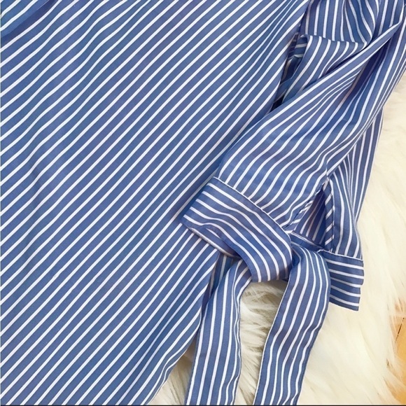 Haute Project Blue Striped Off The Shoulder Top - Picture 5 of 11